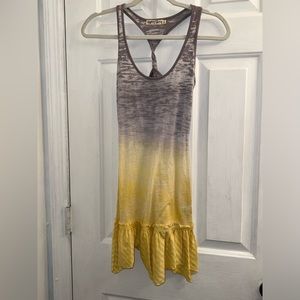 Size small gray yellow ombre faded look tank top racerback shirt